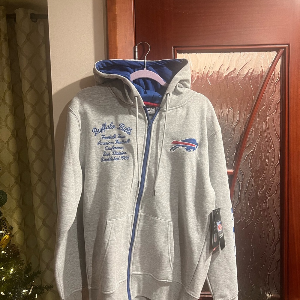 Buffalo Gray Zip-Up Hoodie